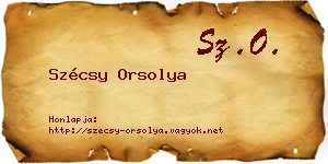 Szécsy Orsolya névjegykártya