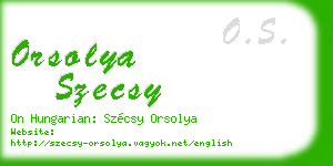orsolya szecsy business card