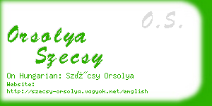 orsolya szecsy business card